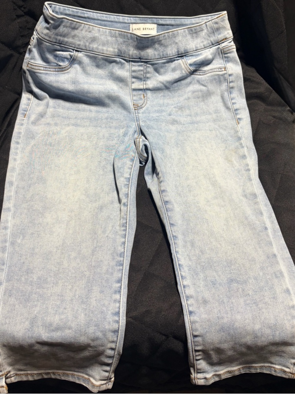 Lane Bryant Pull On Capri Jean/stretch Jeggings Women’s Size 12 Light Wash